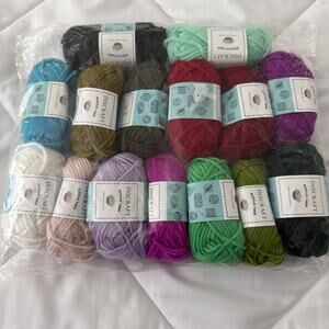 INSCRAFT Acrylic Yarn - Lot of 15- Small Skeins - Various Colors